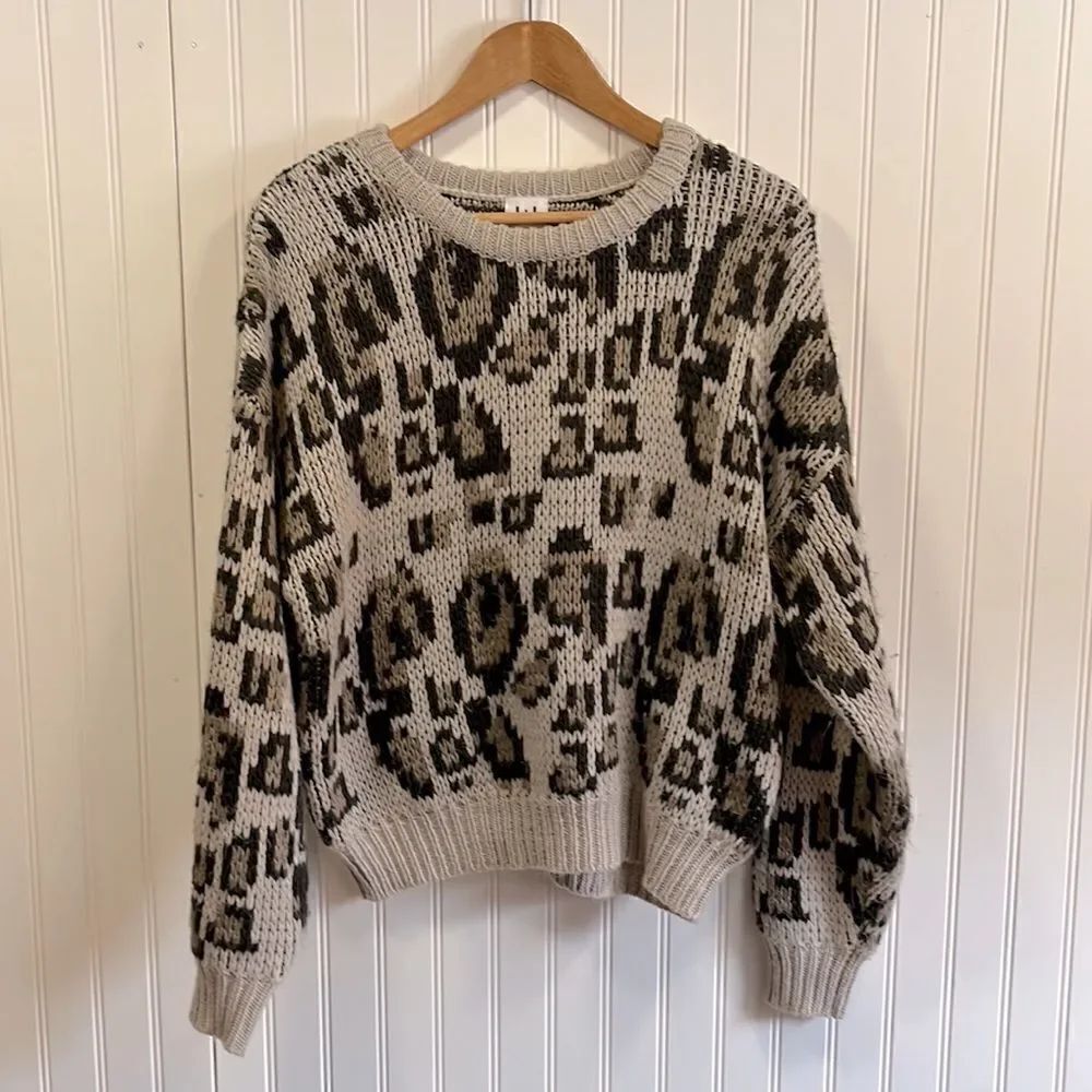 John + Jenn heavy knit animal print sweater